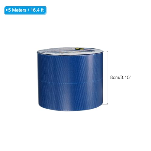 Image of PATIKIL Tarpaulin Repair Tape 3.15 inch x 16', PVC Waterproof RV Awning Repair Tape Patch for Outdoor Use Tent Repairing Home Improvement, Blue