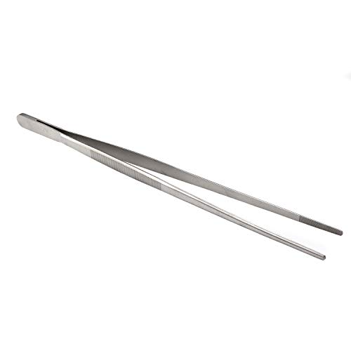 O'Creme 12 Inch Stainless Steel Precision Kitchen Culinary Tweezer Tongs (12", Silver)
