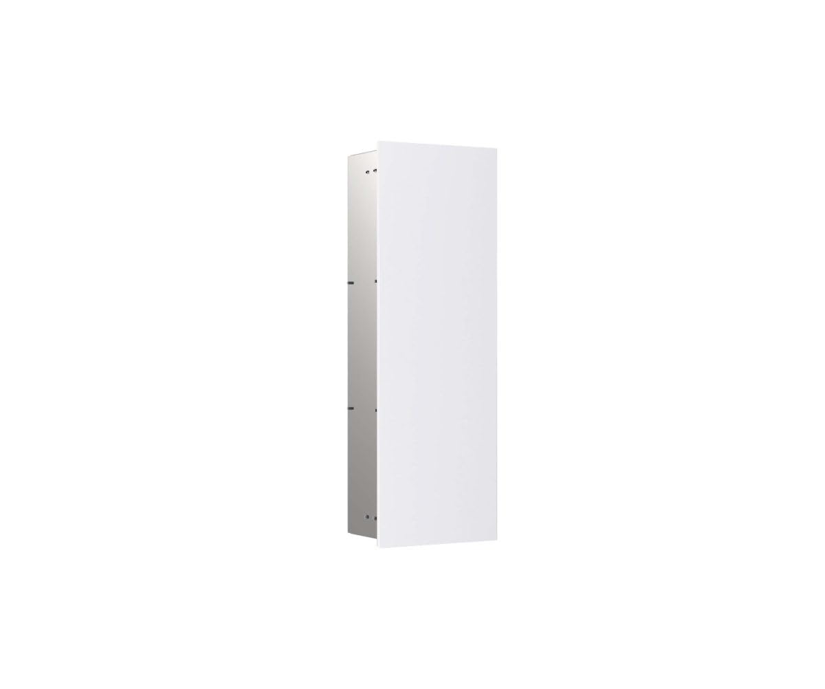 emco asis pure Module d'armoire, montage encastré, charnière de porte à droite, façade en verre, 730x250mm, 2 étagères en verre, 975528407, Couleur: blanc mat