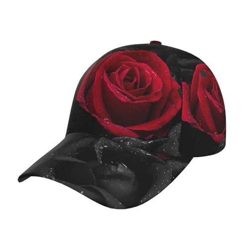 Casquette baseball roses noires pour running et sports de plein air