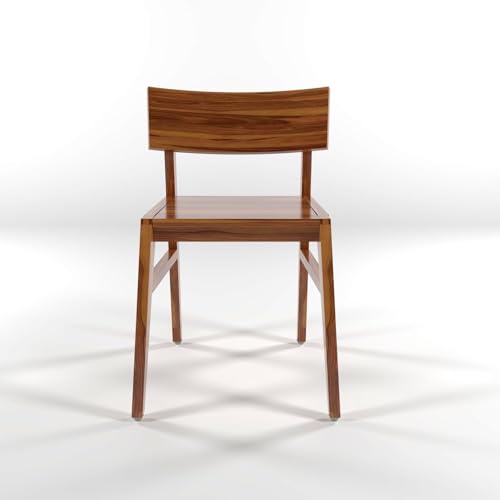 Image of Sheesham Wooden Two Dining Chair Set for Living Room | Solid Wood Study Chair for Living Room | Office Chair for Home & Office | Rosewood (Honey)