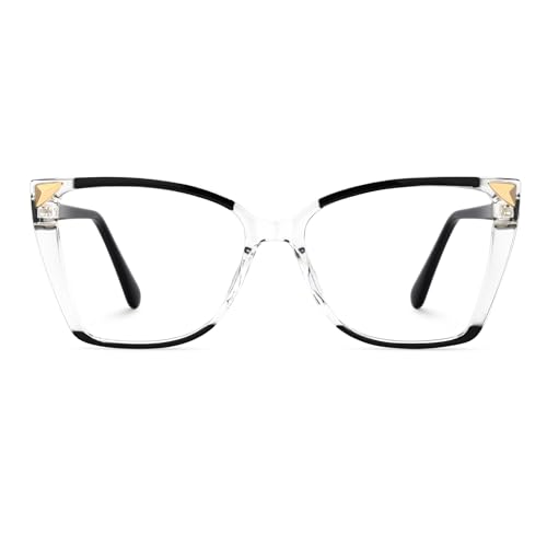Zeelool Oversized Blue Light Glasses for Woman Black Butterfly Eyeglasses Fashion Computer Eyewear Anti Eyestrain Shelia JGT345649-05B
