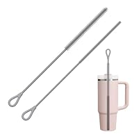 Silikon Strohhalm Bürste, 2 Stück Wiederverwendbare Strohhalmbürsten für Glas Strohhalm, Metall Strohhalm, Smoothie Strohhalme und Trinkbecher, Biegsamer, Rutschfester Griff, 6mm+9mm, Grau