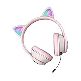 Toddmomy RGB Beleuchtetes Cat Ear Gaming Headset mit Stereo treibern Noise Reduction Mikrofon USB...