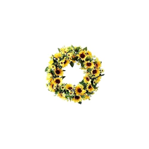 Couronne de fleurs suspendue pour porte de Noël | Lot de 2 décorations extérieures de charme