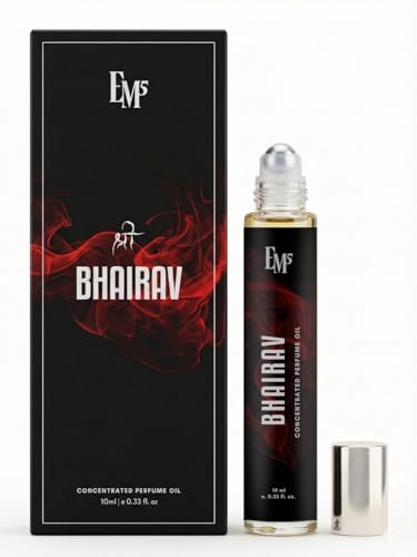 Image of EM5 Bhairav Concentrated Perfume Roll-On for Men | Dark, Animalic, Smoky, Tobacco, Leather & Oud Fragrance | 100% Alcohol Free | Strong & Long Lasting Perfume Roll On | 10 ml
