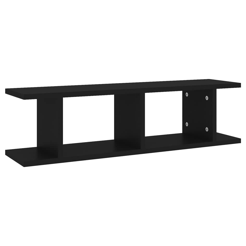 Estantería de pared negra 75 x 18 x 20 cm, moderna estantería de madera robusta con montaje invisible para salón, dormitorio y baño