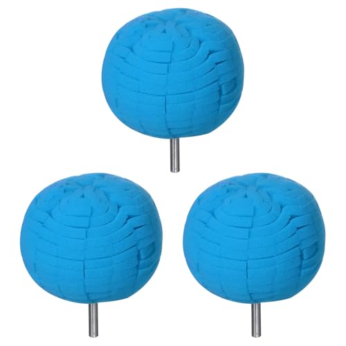 sourcing map 3 almohadillas de pulido de bolas de 3 pulgadas de esponja de corte pesado para ruedas de coche, herramienta pulidora de detalles con vástago de 1/4 pulgadas de diámetro para automóvil