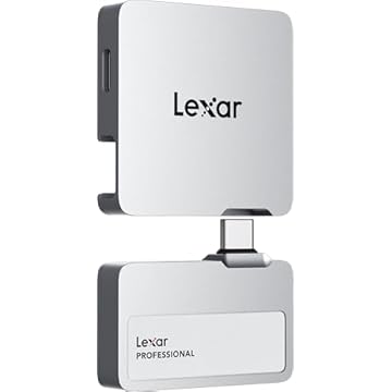 Lexar SSD portátil profissional de 1 TB com hub, suporta Apple ProRes, leitura de até 1050 MB/s e gravação de 1000 MB/s, USB 3.2 geração 2, resistente, compatível com iPhone 15 Series, PC e Mac
