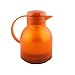 Emsa Samba, Quick Press, Vacuum Insulated Thermal Carafe, 34 oz, Translucent Orange