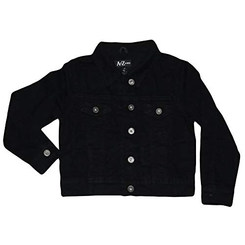 Veste en jean noire fille mode manteau denim déchiré 3-13 ans