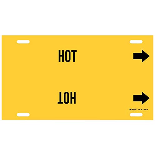 Marqueur de tuyau Brady 4197-H Hot noir et jaune pour signalisation de sécurité