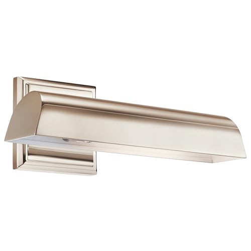 Image of Kichler Carston 1-Light Picture Light, Updated Traditional Light in Polished Nickel, for Framed Art, Mirror or Built-in Shelving (4.75 inch x 12.25 inch), 52684PN
