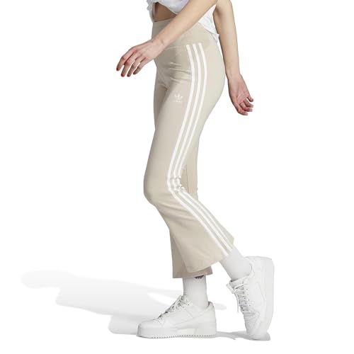 Mallas Adidas acampanadas Adicolor 3-Stripes de mujer leggings flare color beige talla M