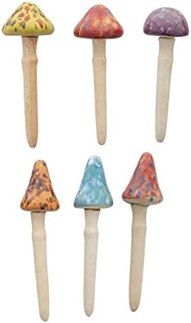 Glazed Fairy Speckled Toadstool Stakes (Set of 6)