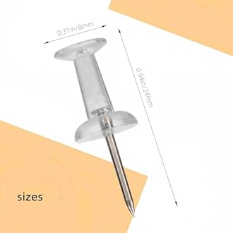 120-Pack Push Pins for Bulletin Board, Thumb Tacks with Clear Plastic Tip and Steel Tip, Portable and Durable Wall Tacks Suitable for Cork Board, Office and Daily Life