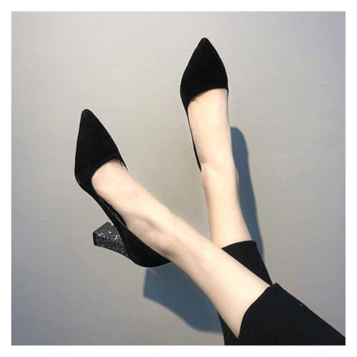 Talons Hauts à Paillettes Sauvages dotés de Talons carrés élégants de mi-saison