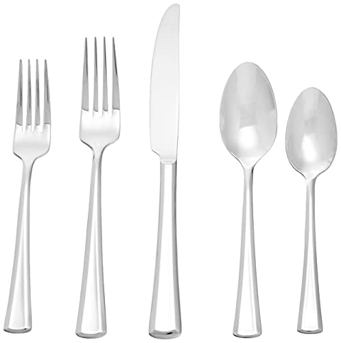 oneida stainless flatware 4 piece - Oneida Noble 20 Piece Everyday Flatware 18/0 Stainless Steel, Service for 4, Silverware Set