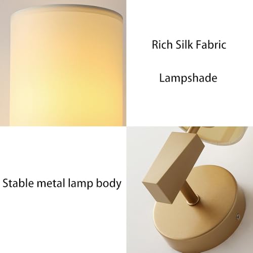 Lámpara de pared con pantalla de tela blanca para eliminar reflejos molestos 5