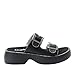 Alegria Women Iza Black Platform Buckle Leather Double Strap Slide 9 M US