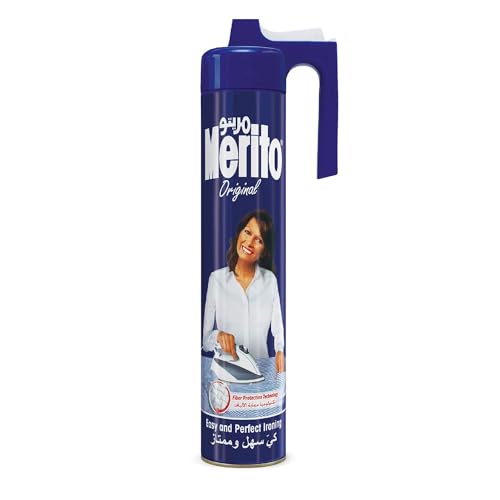 Image of Merito Original Ironing Spray Starch, Professional Crisp & Stiff Finish - Easy Ironing Glide, Wrinkle-Free Dry Cleaning Results at Home, Imported from Italy, 500ml (Pack of 1)