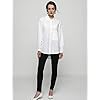 Minibee Women's Casual Cotton Linen Blouse Plus Size High Low Shirt Long Sleeve Tops White