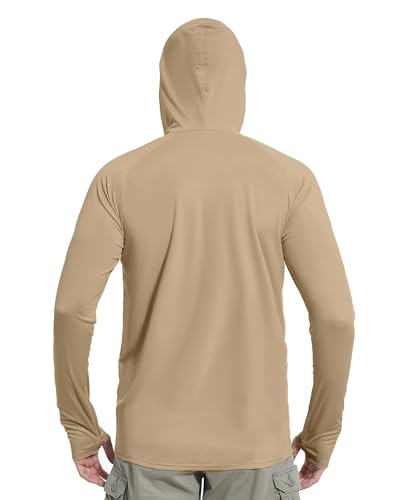 Image of isnowood Sun Shirt UPF 50+ Men's Fishing Long Sleeve UV Protection Hoodie Hiking Rash Guard Swimming Running