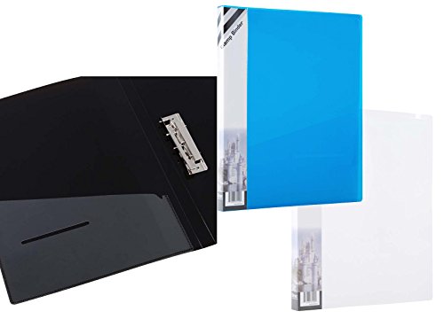 Filexec Products Relieur à Pince, Lettre, Assorti Noir/Bleu/Transparent