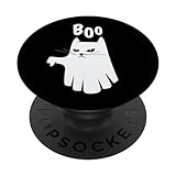 divertente costume di halloween spettrale gatto fantasma pollice giù boo popsockets popgrip intercambiabile