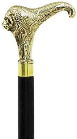 Antique Brass Walking Stick Brass Handle Vintage Nautical Wooden Walking Stick Derby Cane Walking Stick for Parents, Grandparents 37inch (HM-WLK-17)