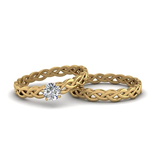 Bague Solitaire Tressée CZ Ajustable de la Taille 47 à 70