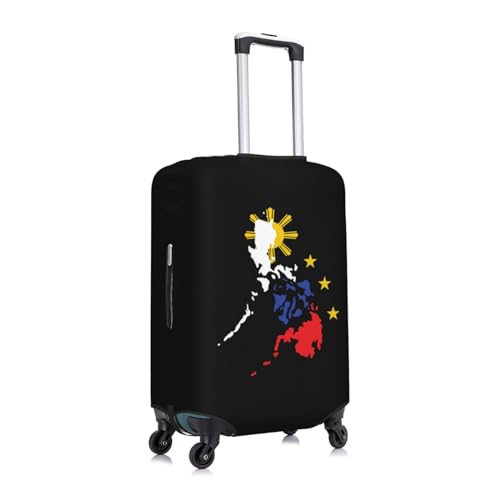 Map Of Philippines Travel Luggage Cover Suitcase Protector Fits 18-32 Inch Luggage, Large, Black3