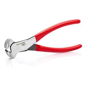 HAUTMEC 7 Inch Nail Puller Pliers Tool, CR-Ni Steel End Cutting Pliers with Non-Slip Grip, Nails Remover Tools with Polished Finish, End Cutting Nippers Tool for Pulling Nails and Wires HT0158-UK