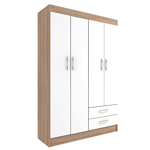 Guarda-roupa Solteiro 4 Portas 2 Gavetas Atalaia Evidência Móveis