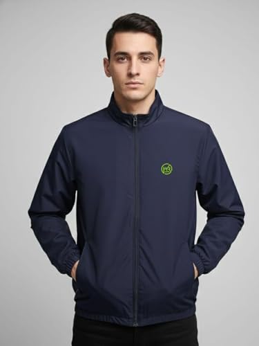 Image of Men Lightweight Zip Up Jacket Full Sleeve Stand Collar Comfortable Regular Fit Jacket For Men