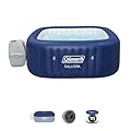Bestway Coleman Hawaii AirJet Large Square 4 to 6 Person Inflatable Hot Tub Portable Outdoor Spa with 140 AirJets and EnergySense Cover, Blue