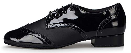 Honeystore Men's Lace-up Dance Shoes Splice PU Leather Modern Tango Jazz Ballroom Latin2