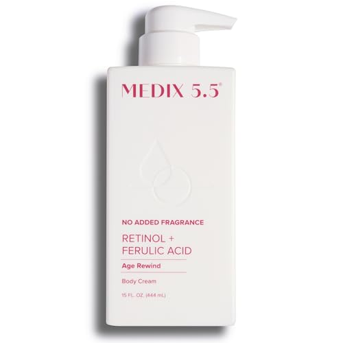 Medix 5.5 MEDIX Fragrance Free Retinol Face Moisturizer & Body Lotion Crepey Skin Care Treatment | Anti Aging Firming Retinol Cream For Face Targets Loose Crepe Skin, Wrinkles, & Fine Lines, 15 Fl Oz