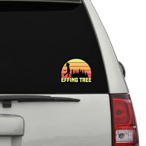 Image of Funny Golf Stickers - 5 Inch Waterproof Vinyl Decals - Choose from 10 Humorous Designs - Perfect for Cars, Golf Carts, Laptops, Windows, Bumpers & More (Effing Tree)