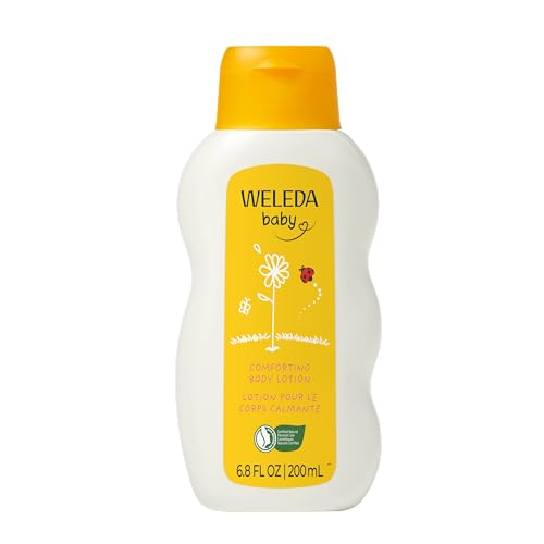 Weleda Baby Calendula Comforting Body Lotion, Plant Rich Moisturizer with Calendula, Chamomile, Sweet Almond and Sesame Oils, 6.8 Fl Oz