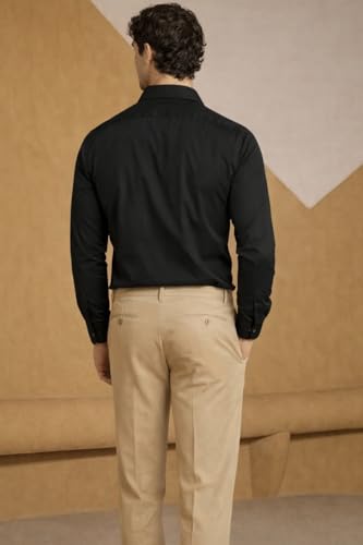 Image of Louis Philippe Men's Slim Fit Bamboo Blend Sustainable Stretch Young Formal Shirt