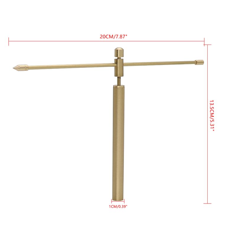 VIGAN 2PCS Copper Handheld Dragon Seeking Dowsing Rod Outdoor Energy Water Witching Adjustable Detector Professional Detachable Tool