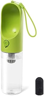PETKIT Portable Dog Water Bottle, 400ml Leak Proof Pet Travel Water Bottle with Strong Water Filtration Effect, BPA Free Dog Puppy Water Dispenser for Walking, Travel, Hiking, Green