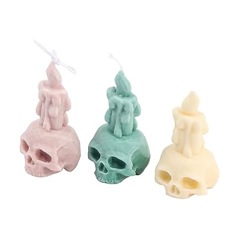 Grainrain Skull Silicone Candle Molds for Candle Making Wax Soap Making Mould Moldes de Silicona para Velas moldes Jabones Create 3D Candles for Home Decoration and Gifts (F20-SXY166) Cover