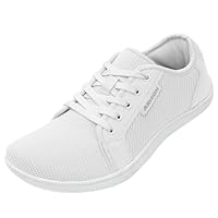 ASHION Unisex Breite Barfuss Schuhe Damen Herren Barfußschuhe Minimalistische Outdoor Trail Running Walking Schuhe,C Weiß 42 EU