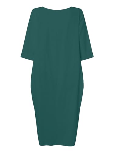 Image of Celmia Autumn Solid Loose Long Maxi Dress Cotton Caftan