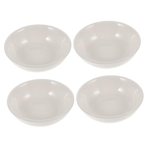 HOLIDYOYO 1set Household Sauce Plate Small Dipping Bowls Porcelain Bowl Condiment Server Bowl Seasoning Dishes Dumpling Sauce Dish Ramekins Japanese Plates Snack Dip Bowls White 4pcs