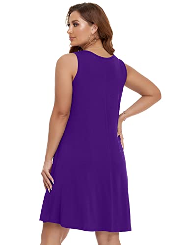 Image of BELAROI Summer Dresses for Women Beach Tshirt Sundress V Neck Casual Swing Tank Dress Swimsuit Cover Ups Pockets
