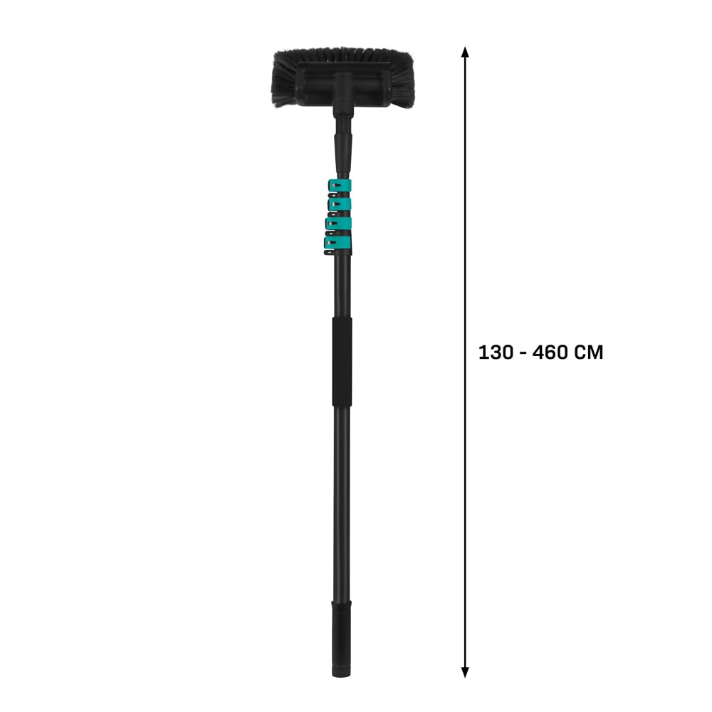 VONROC Teleskop Bürstenset aus Aluminium, 4,6 m + reiner Wasserfilter – Reinigung ohne Halos für Fenster, Autos, Wohnmobile und Sonnenkollektoren – mit Harz 4,5 l, TDS-Meter