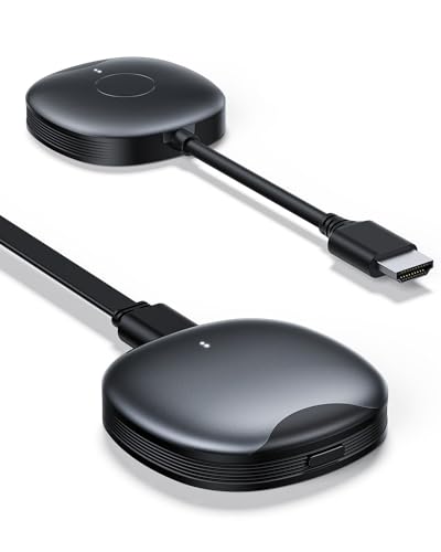 Wrieless HDMI Transmitter and Receiver Media Video/Audio/File, Wireless Video HDMI, Wireless Video Transmitter and Receiver Kit for Laptop, Camera, Cable Box, Projector, HDTV